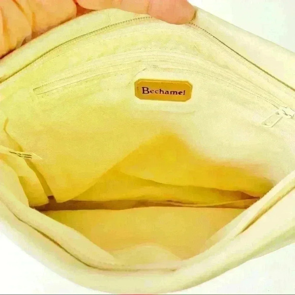 Vintage Bechamel White Leather Clutch Purse. - Picture 5 of 9